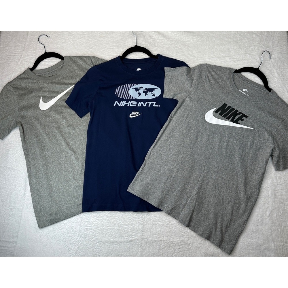 Nike Dri-FIT T-Shirt Lot of 3 Youth Large Blue Gray Short Sleeve